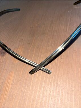 Silver collar necklace handmade stamped sterling 925 solid vintage 1970s style